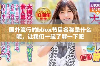 國外流行的bbox節(jié)目名稱是什么呢，讓我們一起了解一下吧