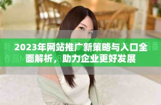 2023年網站推廣新策略與入口全面解析，助力企業(yè)更好發(fā)展