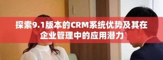 探索9.1版本的CRM系統(tǒng)優(yōu)勢(shì)及其在企業(yè)管理中的應(yīng)用潛力