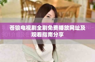 蒼狼電視劇全劇免費播放網(wǎng)址及觀看指南分享