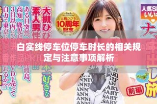 白實線停車位停車時長的相關(guān)規(guī)定與注意事項解析