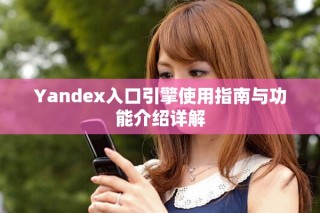 Yandex入口引擎使用指南與功能介紹詳解