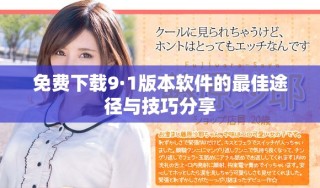 免費(fèi)下載9·1版本軟件的最佳途徑與技巧分享