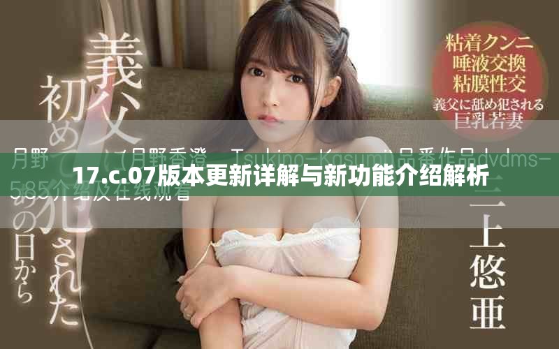 17.c.07版本更新詳解與新功能介紹解析