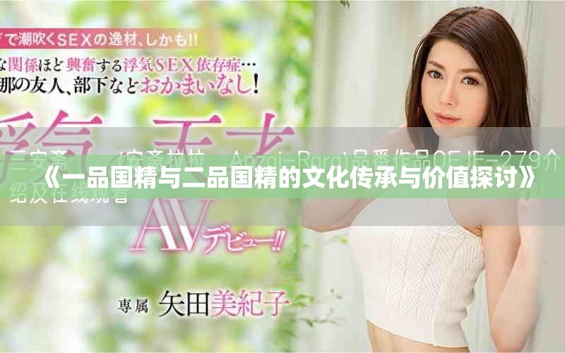 《一品國精與二品國精的文化傳承與價值探討》